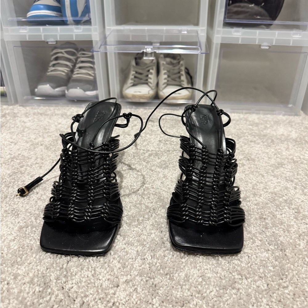 Zara Strappy Women's Heels - Picture 2 of 4
